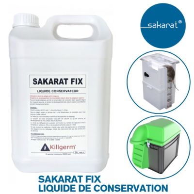 SAKARAT® FIX LIQUIDE DE CONSERVATION POUR PIÈGES MULTICAPTURES BIDON DE 5L (x4) 