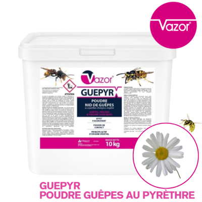 GUEPYR POUDRE AU PYRÈTHRE SANS PBO GUÊPES & FRELONS SEAU DE 10 KG